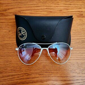 Ray-Ban Silver and Red Aviator Sunglasses